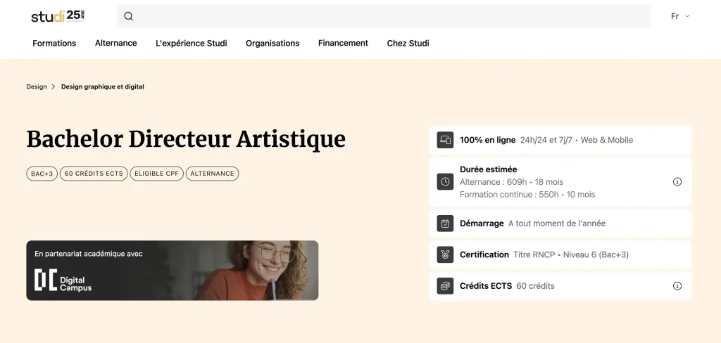 formation directeur artistique studi